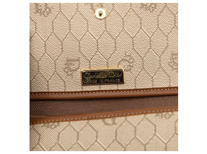 Borsa a tracolla in tela rivestita beige a motivo a nido d'ape Dior - vista 5