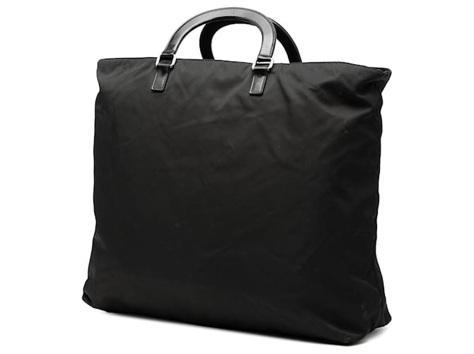 Borsa Prada in tessuto canapa nera con logo Nero - vista 2