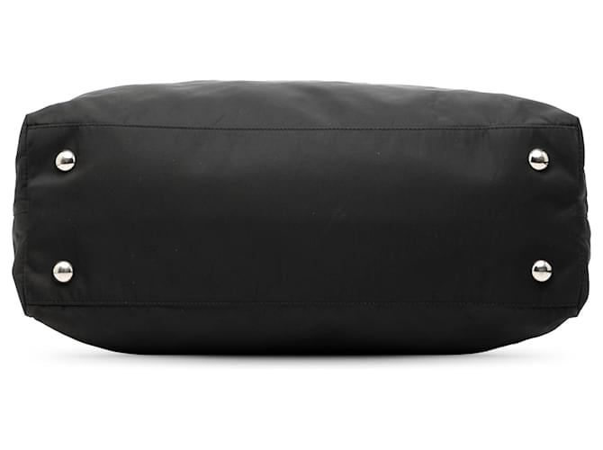 Borsa Prada in tessuto canapa nera con logo Nero - vista 3