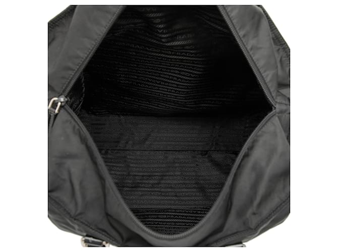 Borsa Prada in tessuto canapa nera con logo Nero - vista 4