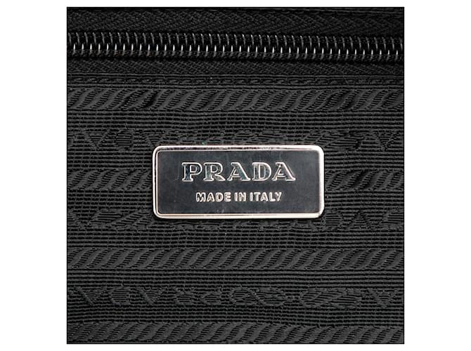 Borsa Prada in tessuto canapa nera con logo Nero - vista 5