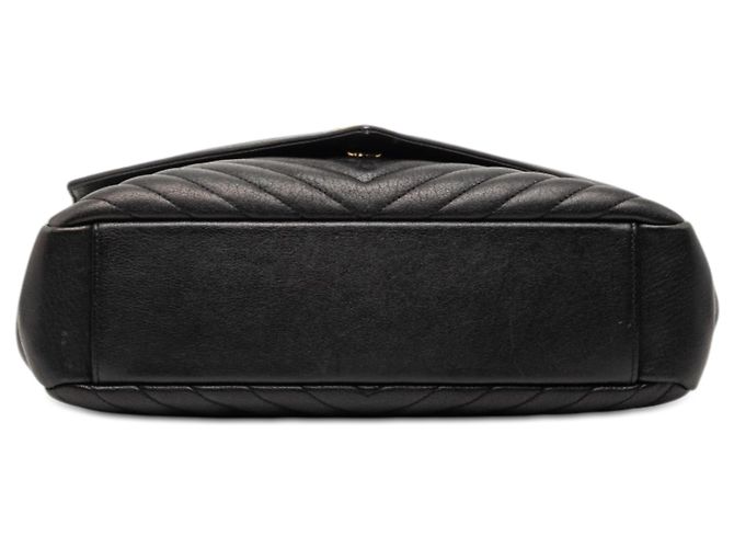 Borsa universitaria Monogram in pelle di pecora nera a chevron grande Saint Laurent Nero - vista 3