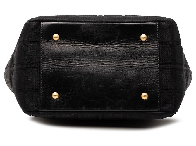Borsa a spalla Chanel in jersey nero CC Chocolate Bar - vista 3
