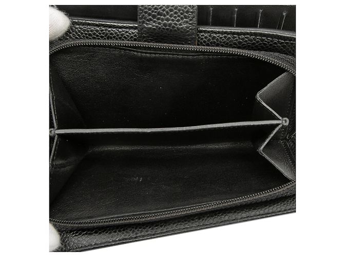 Billetera Bifold Caviar Negra CC de Chanel Negro - vista 4