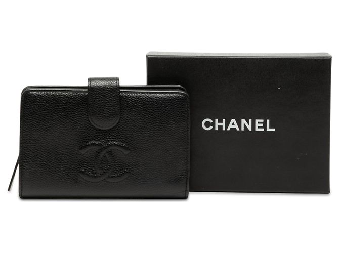 Billetera Bifold Caviar Negra CC de Chanel Negro - vista 9