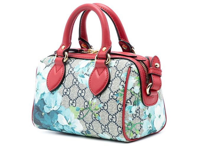 Borsa Boston Mini GG Supreme Blooms beige di Gucci - vista 2