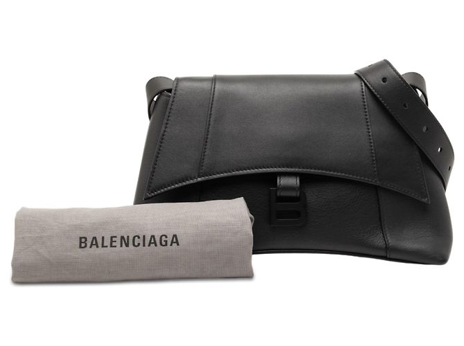 Balenciaga Borsa a Spalla Downtown Piccola in Pelle di Vitello Nera Nero - vista 8