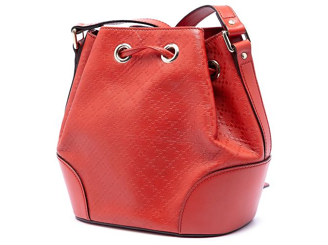 Borsa a secchiello brillante in pelle Diamante rossa Gucci Rosso - vista 2