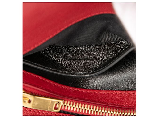 Borsa College Monogram in Pelle di Pecora Chevron Rossa Media Saint Laurent Rosso - vista 6
