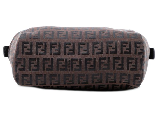 Fendi Braune Mini Zucchino Canvas Handtasche Dunkelbraun - Ansicht 3