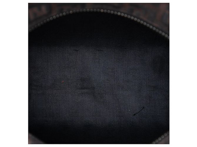 Fendi Braune Mini Zucchino Canvas Handtasche Dunkelbraun - Ansicht 4