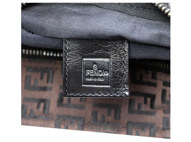 Fendi Braune Mini Zucchino Canvas Handtasche Dunkelbraun - Ansicht 6