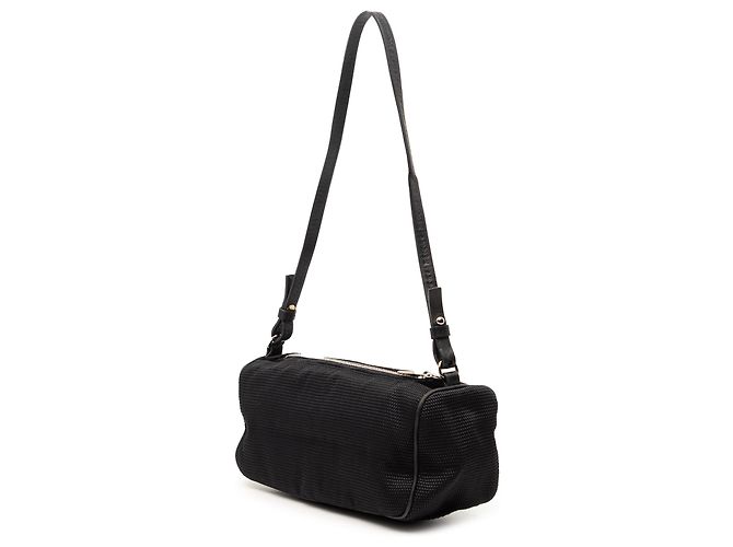 Borsa a spalla in nylon nero con logo Saint Laurent - vista 2