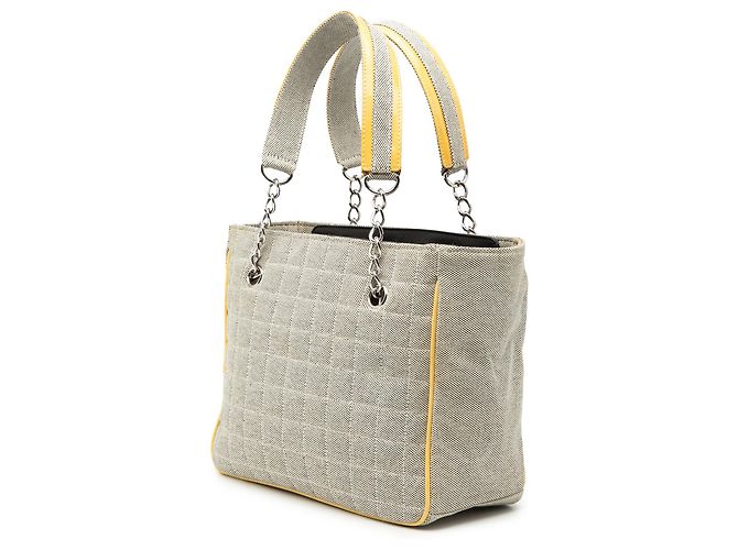 Chanel Graue CC Camellia No. 5 Choco Bar Canvas Tote - Ansicht 2