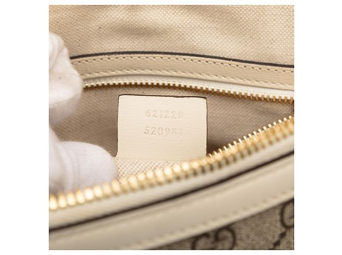 Borsa Gucci Beige Piccola GG Supreme Horsebit 1955 - vista 6