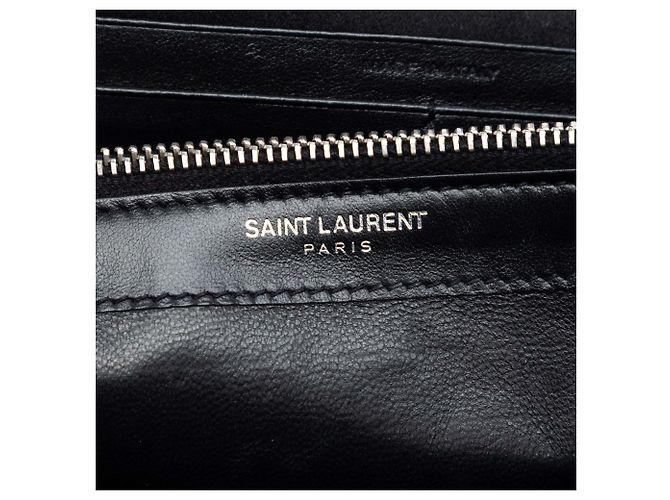 Portafoglio Kate Monogram in paillettes nere Saint Laurent con catena Nero - vista 5