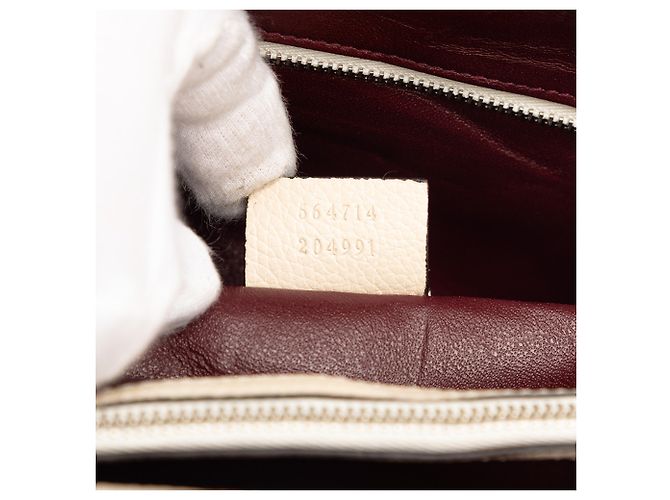 Borsa Zumi in pelle di vitello bianca media Gucci - vista 6