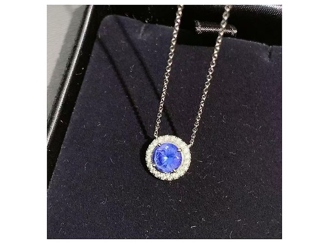 Collana Bulgari Soleste Saffiro e Diamante in Platino Argento - vista 2