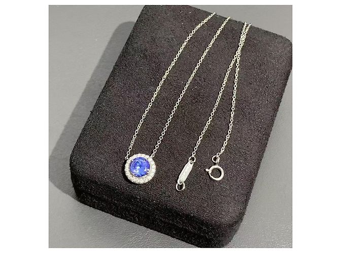 Collana Bulgari Soleste Saffiro e Diamante in Platino Argento - vista 3