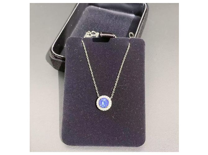 Collana Bulgari Soleste Saffiro e Diamante in Platino Argento - vista 4