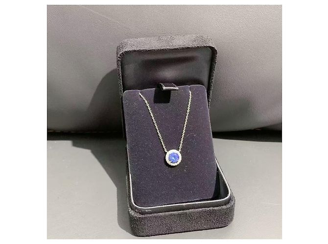 Collana Bulgari Soleste Saffiro e Diamante in Platino Argento - vista 5