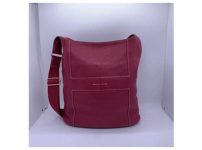 Borsa a tracolla Hermès in pelle rossa Rosso - vista 2