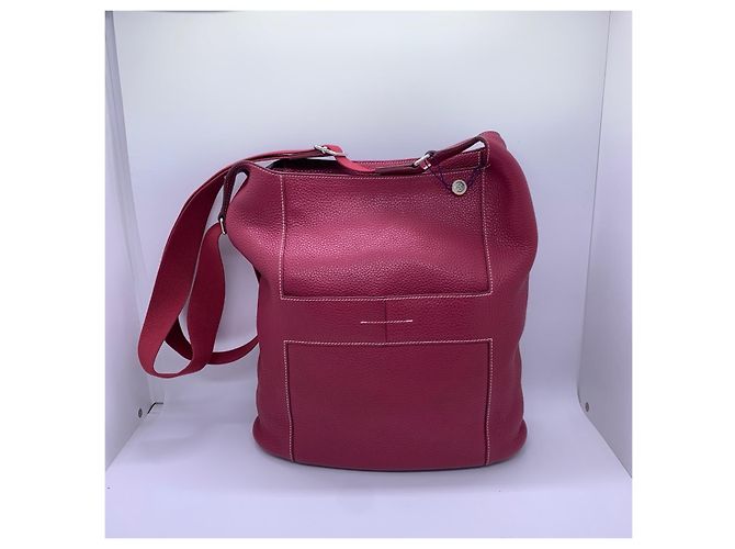 Borsa a tracolla Hermès in pelle rossa Rosso - vista 3