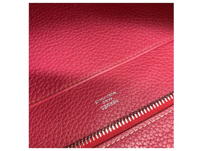 Borsa a tracolla Hermès in pelle rossa Rosso - vista 8