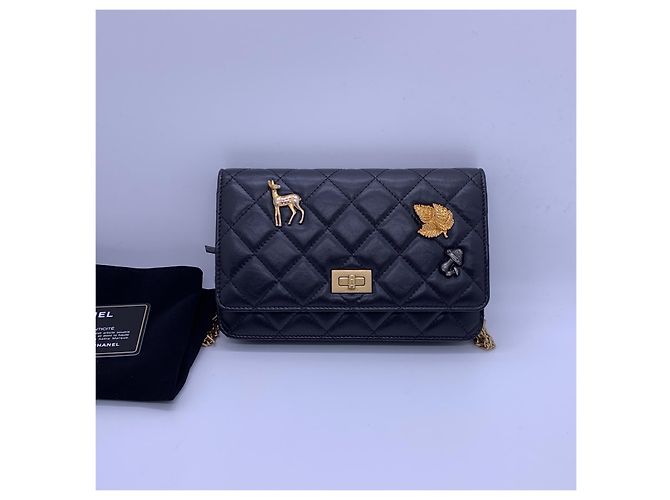 Chanel Woc 2.55 Emblem Edizione Limitata Borsa a Catena in Pelle Nera Nero - vista 2