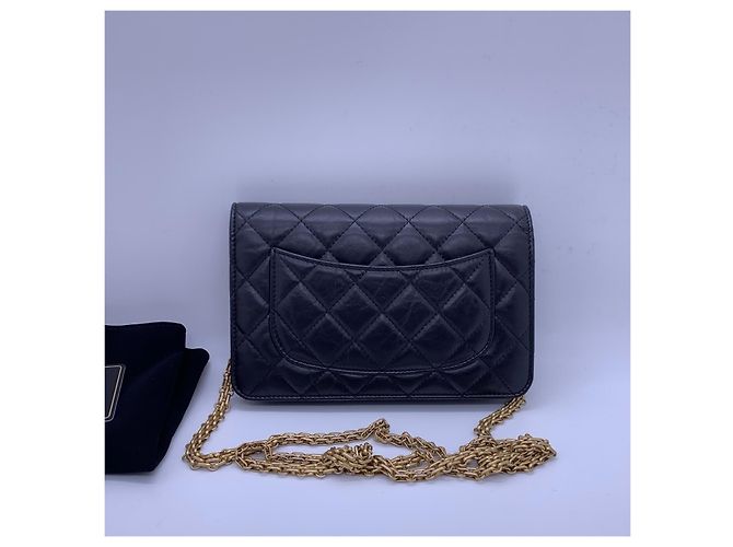 Chanel Woc 2.55 Emblem Edizione Limitata Borsa a Catena in Pelle Nera Nero - vista 3