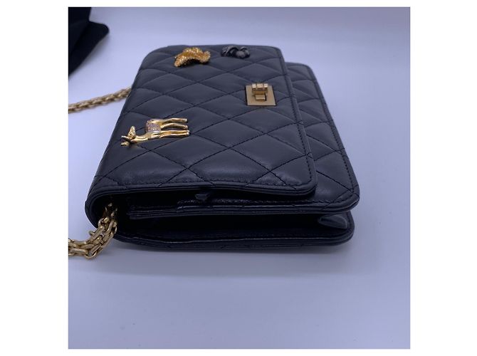 Chanel Woc 2.55 Emblem Edizione Limitata Borsa a Catena in Pelle Nera Nero - vista 4