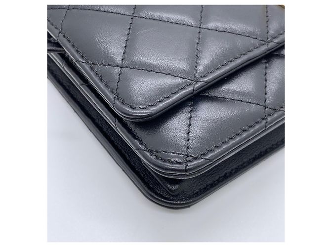 Chanel Woc 2.55 Emblem Edizione Limitata Borsa a Catena in Pelle Nera Nero - vista 5