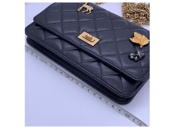 Chanel Woc 2.55 Emblem Edizione Limitata Borsa a Catena in Pelle Nera Nero - vista 7