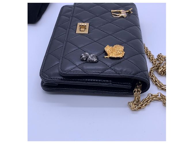 Chanel Woc 2.55 Emblem Edizione Limitata Borsa a Catena in Pelle Nera Nero - vista 9