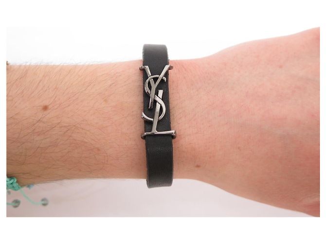 BRACCIALE SAINT LAURENT CASSANDRE 708815 16 CM IN PELLE NERA BRACCIALE IN PELLE Nero - vista 6
