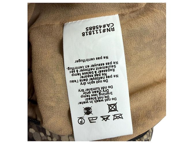 Vestido Mini de Cuello Alto Impreso en Seda Marrón de Michael Kors Castaño - vista 4