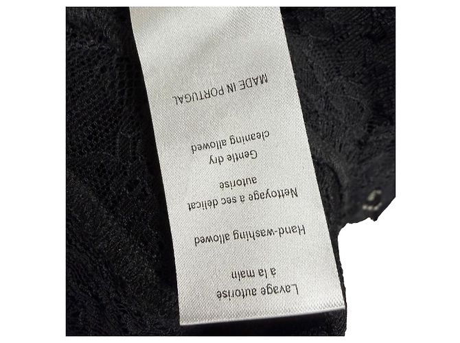 Vestido midi de nylon negro con botones de encaje Paco Rabanne - vista 7