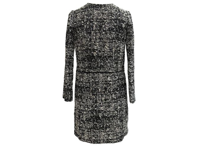 Abito mini a maniche lunghe in tweed nero di cotone Proenza Schouler - vista 3