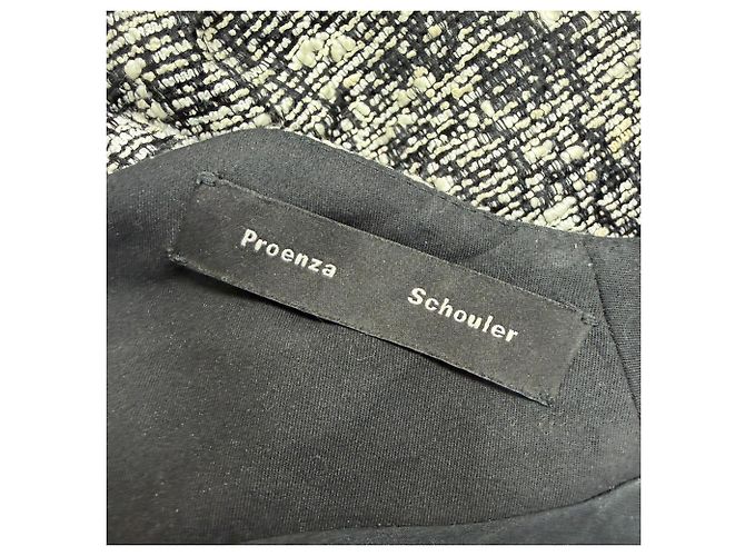 Abito mini a maniche lunghe in tweed nero di cotone Proenza Schouler - vista 4