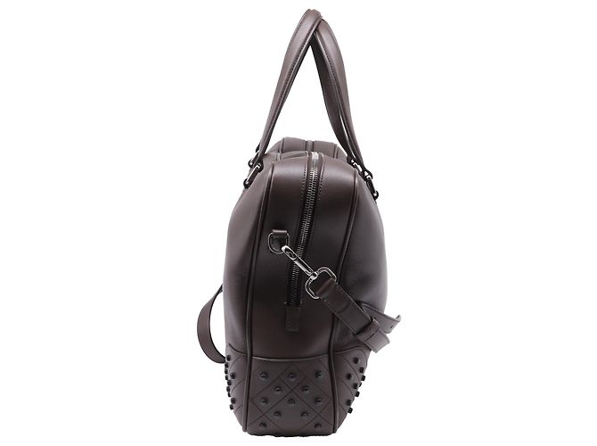 Borsa a tracolla con borchie Tod's in pelle marrone Rosso - vista 3