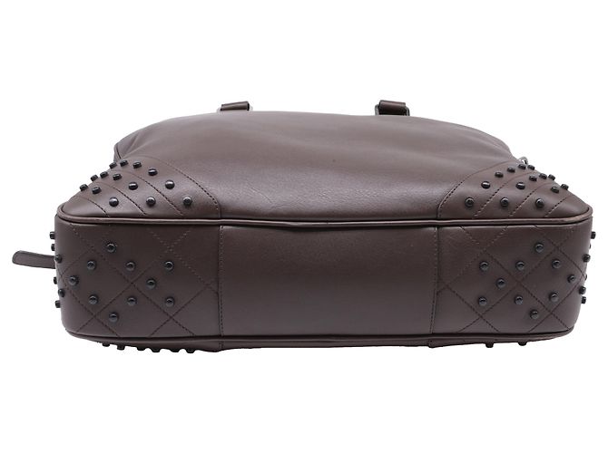 Borsa a tracolla con borchie Tod's in pelle marrone Rosso - vista 6