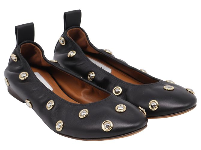 Lanvin Ballerinas mit Nieten aus schwarzem Leder - Ansicht 3