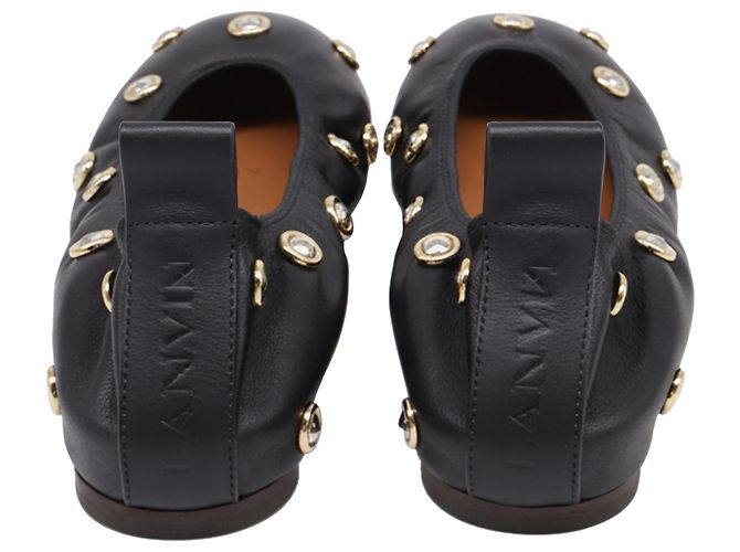 Lanvin Ballerinas mit Nieten aus schwarzem Leder - Ansicht 5