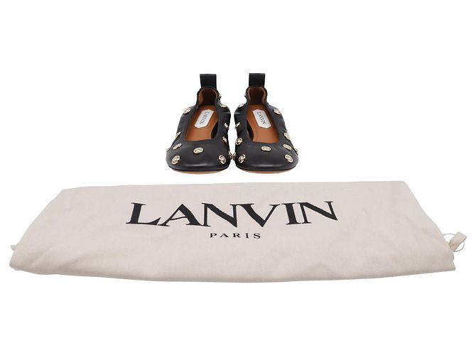 Lanvin Ballerinas mit Nieten aus schwarzem Leder - Ansicht 6