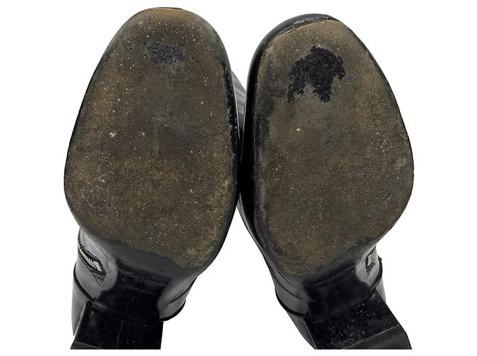 Botas altas Saint Laurent Babies 40 en cuero negro brillante - vista 7