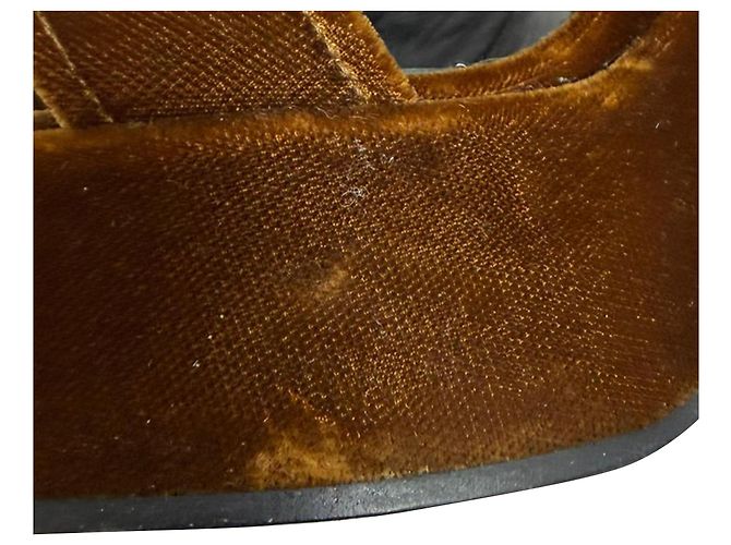 Sandali a piattaforma attorcigliati Jil Sander in velluto marrone Rosso - vista 14