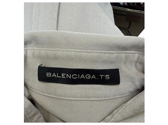Vestido midi de botones Balenciaga en seda beige - view 9
