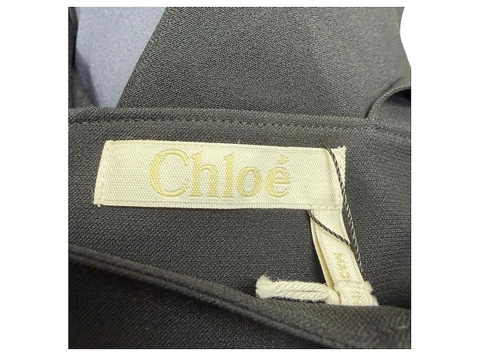 Robe midi à encolure carrée Chloé en acétate noir - vue 5