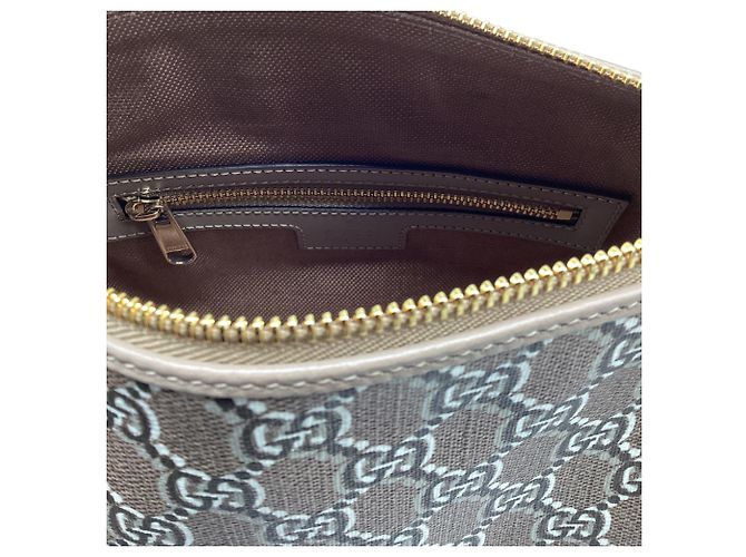 Borsa a Spalla Gucci GG Shadow Monogram Super Mini Ophidia in Pelle Beige Multicolore - vista 10