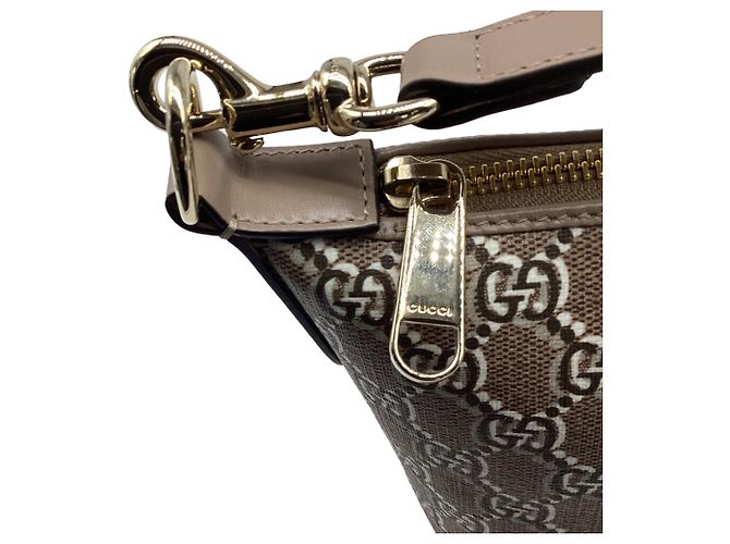 Borsa a Spalla Gucci GG Shadow Monogram Super Mini Ophidia in Pelle Beige Multicolore - vista 11